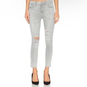 Agolde Light Gray Ankle Jeans Sophie grunge size 24